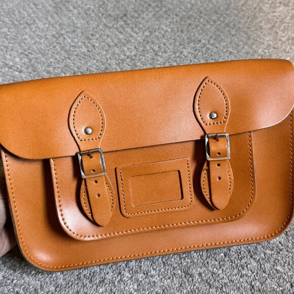 NWOT The Leather Satchel satchel bag in English mustard, 11 inch - Picture 1 of 3